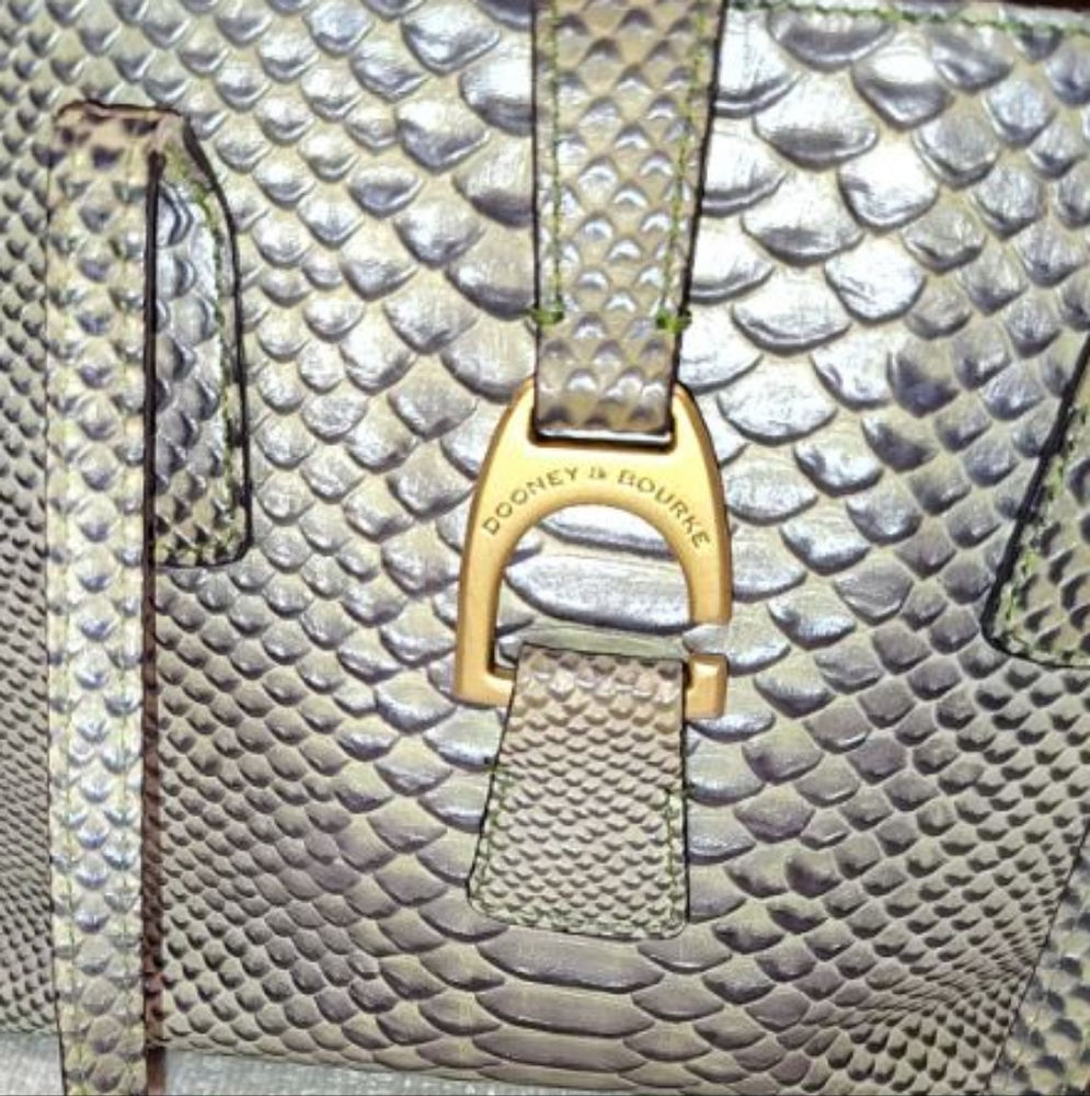 Dooney And Bourke Python-Embossed Gray Handbag - image 2